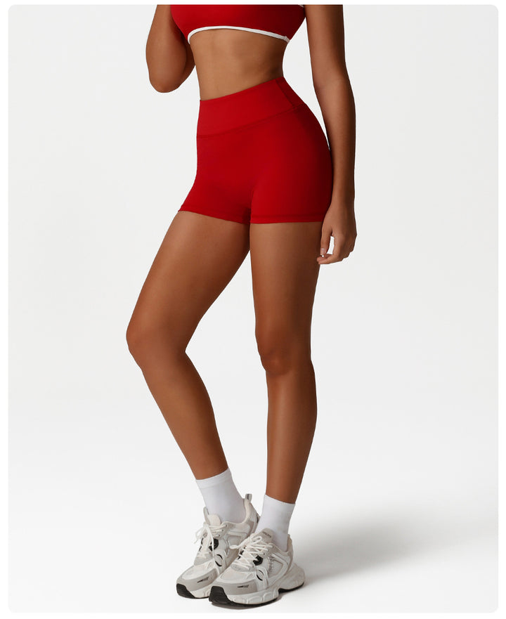 Sports Yoga Bum Lift Shorts Women High Waist Belly Contracting Close Fitting Shorts Outdoor Training Cycling Fitness Shorts