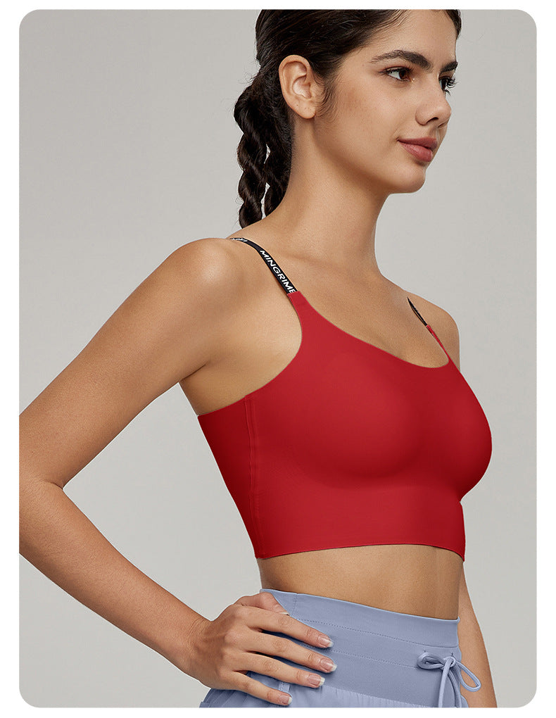 Medium Tenacity Sports Underwear Women One Piece Fixed Cup Yoga Bra Sports Running Workout Beauty Back Bra