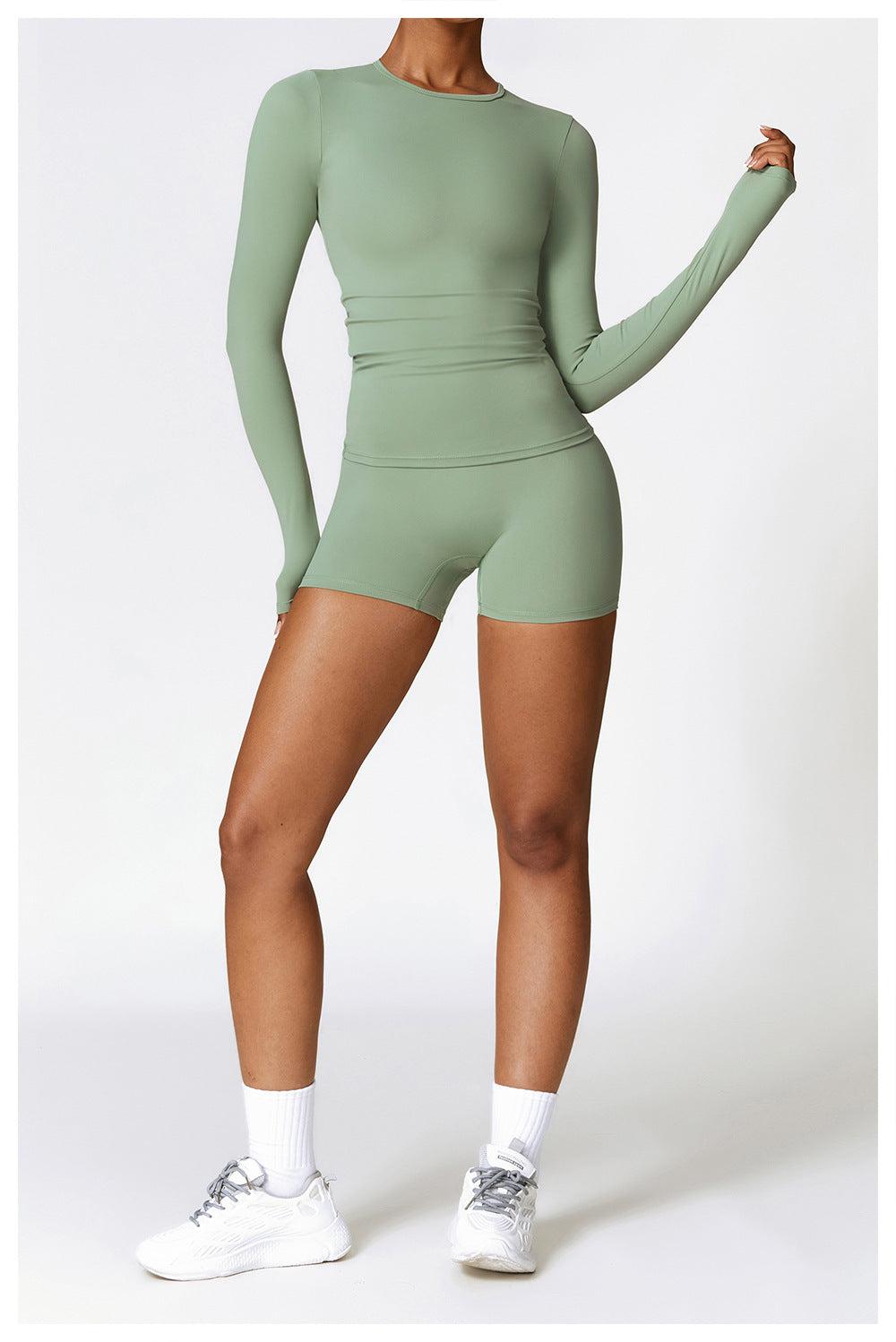 Long Sleeve Yoga Clothes High Strength Workout Clothes Pilates Running Sport Long Sleeve Top