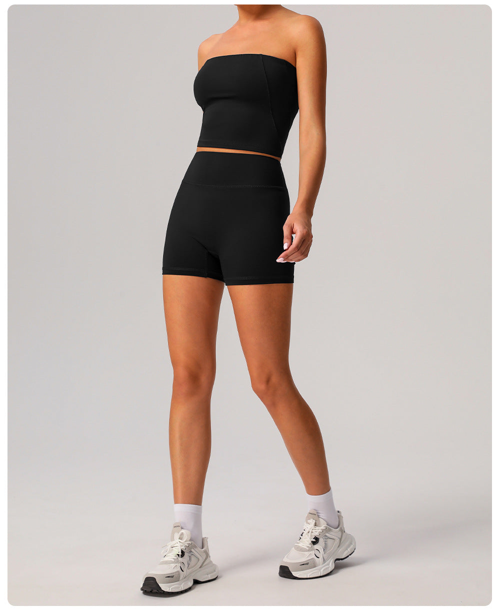 Slim Fit Sports Shorts High Waist No T Line Training Quick Drying Shorts Hip Lifting Running Fitness Yoga Shorts
