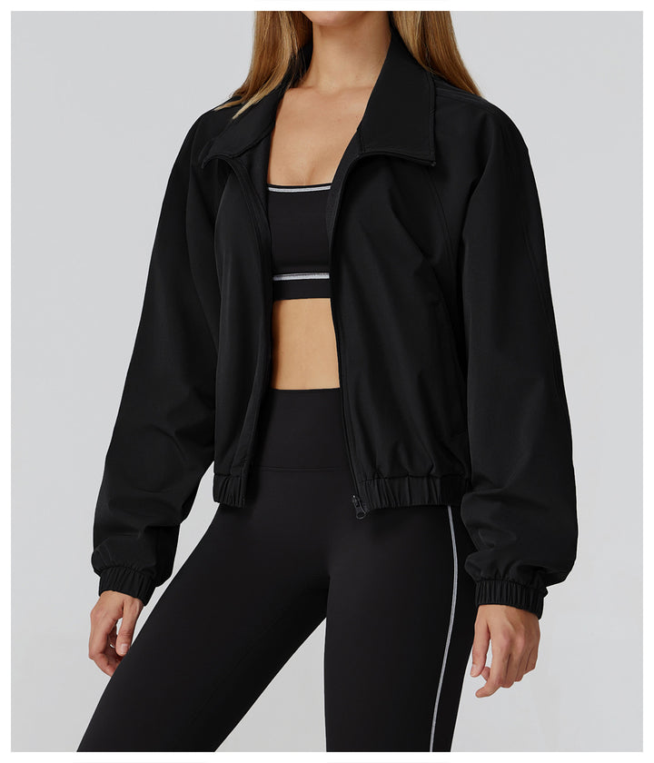 Sports Jacket Women Zipper Windproof Outdoor Running Workout Long Sleeve Yoga Clothes Coat