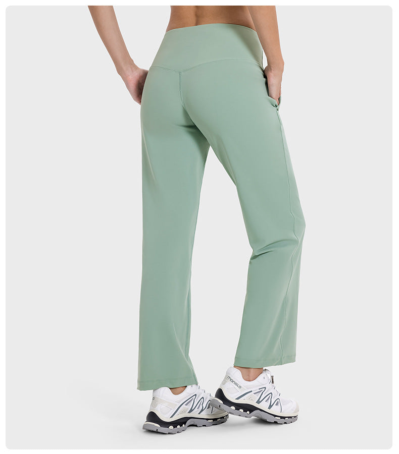 Loose Breathable High Elastic Lightweight Sweat Absorbent Sports Pants Yoga Quick Drying Running Fitness Pants Ice-Feeling Casual Pants for Women