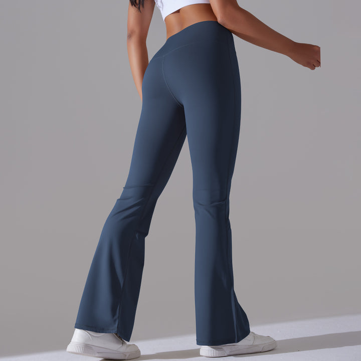 Classic Solid Color Bell Bottom Pants Yoga Pants Women Slim Fit Hip High Waist Elastic Training Wide Leg Pants Fitness Pants