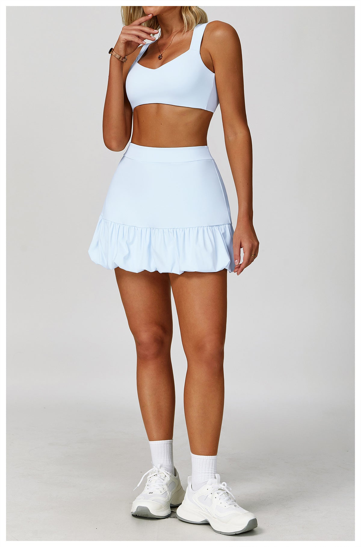 Sollinarry Nude Feel Yoga Bra Women Fitness Running Double Shoulder Strap Underwear Hollow Out Cutout out Beauty Back Exercise Underwear