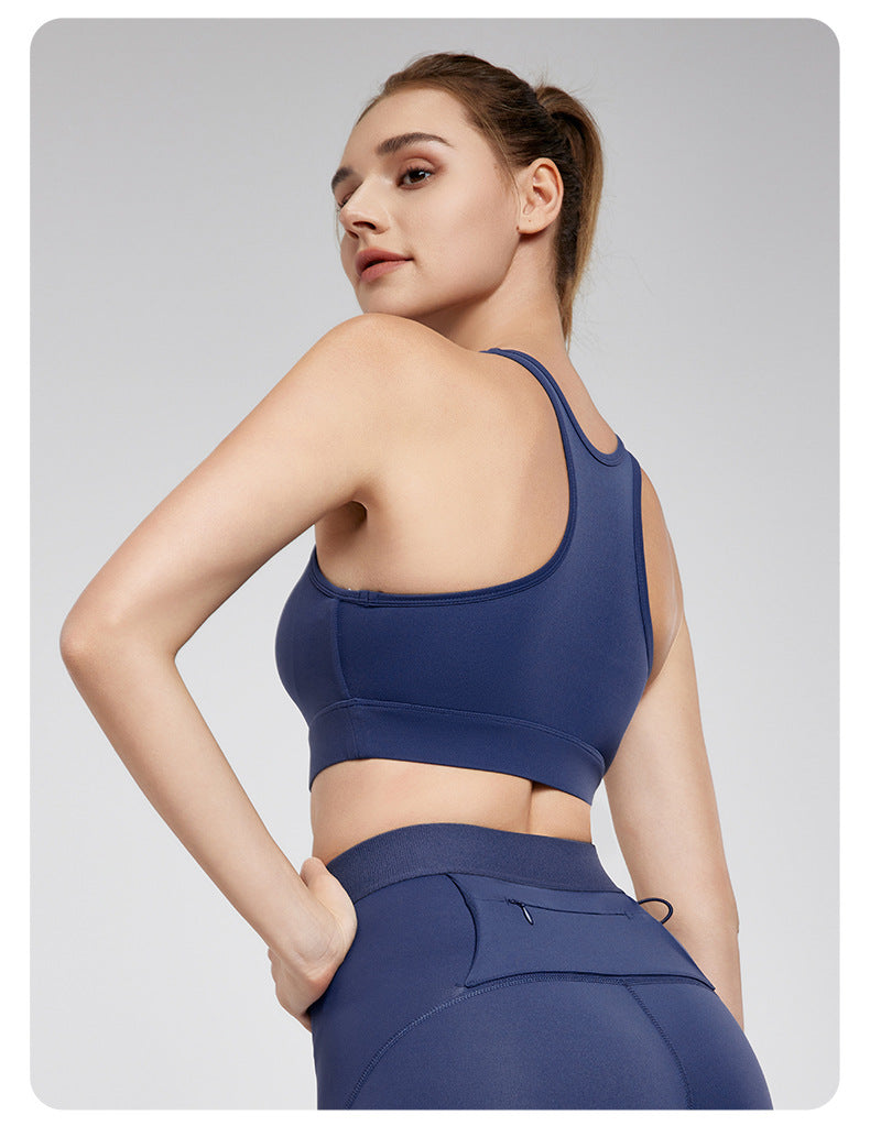 Sports Vest Women Fitness Fixed Cup Casual H Shaped Beauty Back Cool Inner Bra Short Sleeveless Yoga Bra