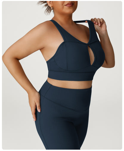 Thread Plus Size Sports Bra High Strength Yoga Push up Bras Sexy Beauty Back Running Workout Vest Women