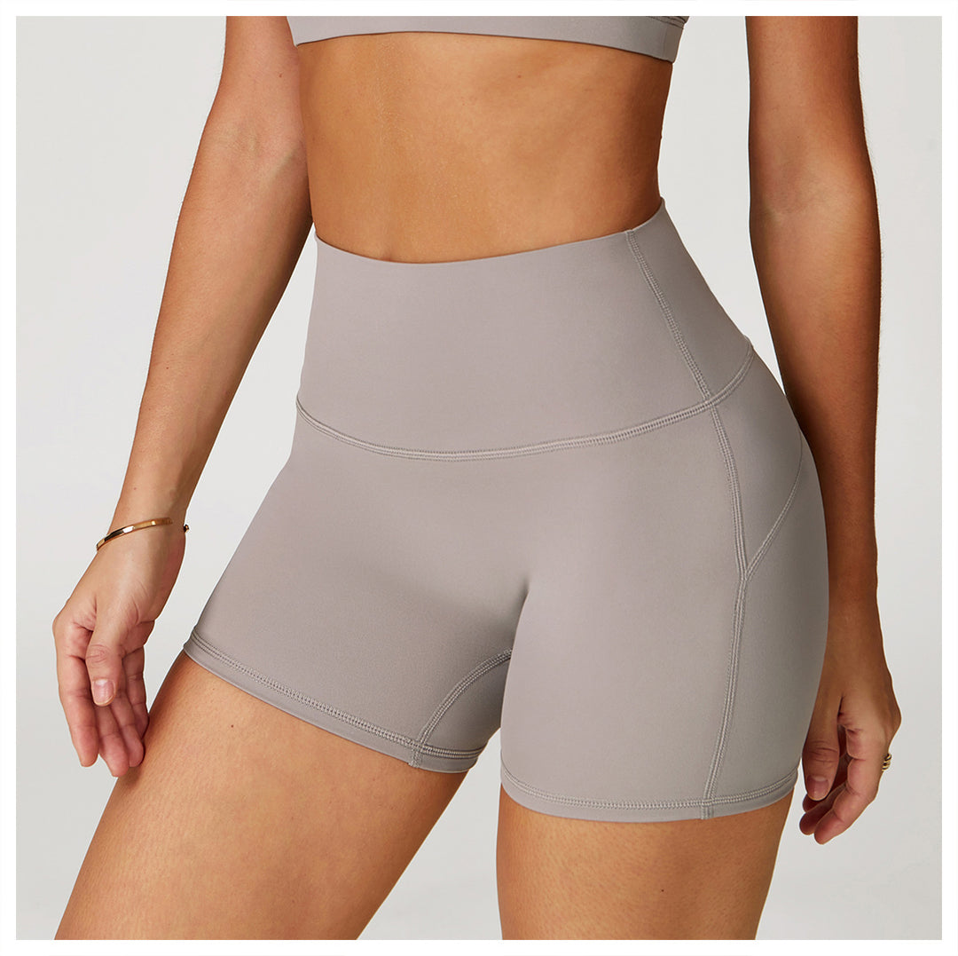 Sollinarry Nude Feel Yoga Shorts Women High Waist Quick Drying Skinny Slimming Shorts Running Exercise Workout Pants