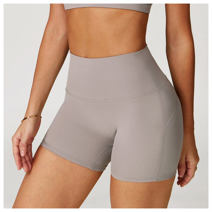 Sollinarry Nude Feel Yoga Shorts Women High Waist Quick Drying Skinny Slimming Shorts Running Exercise Workout Pants