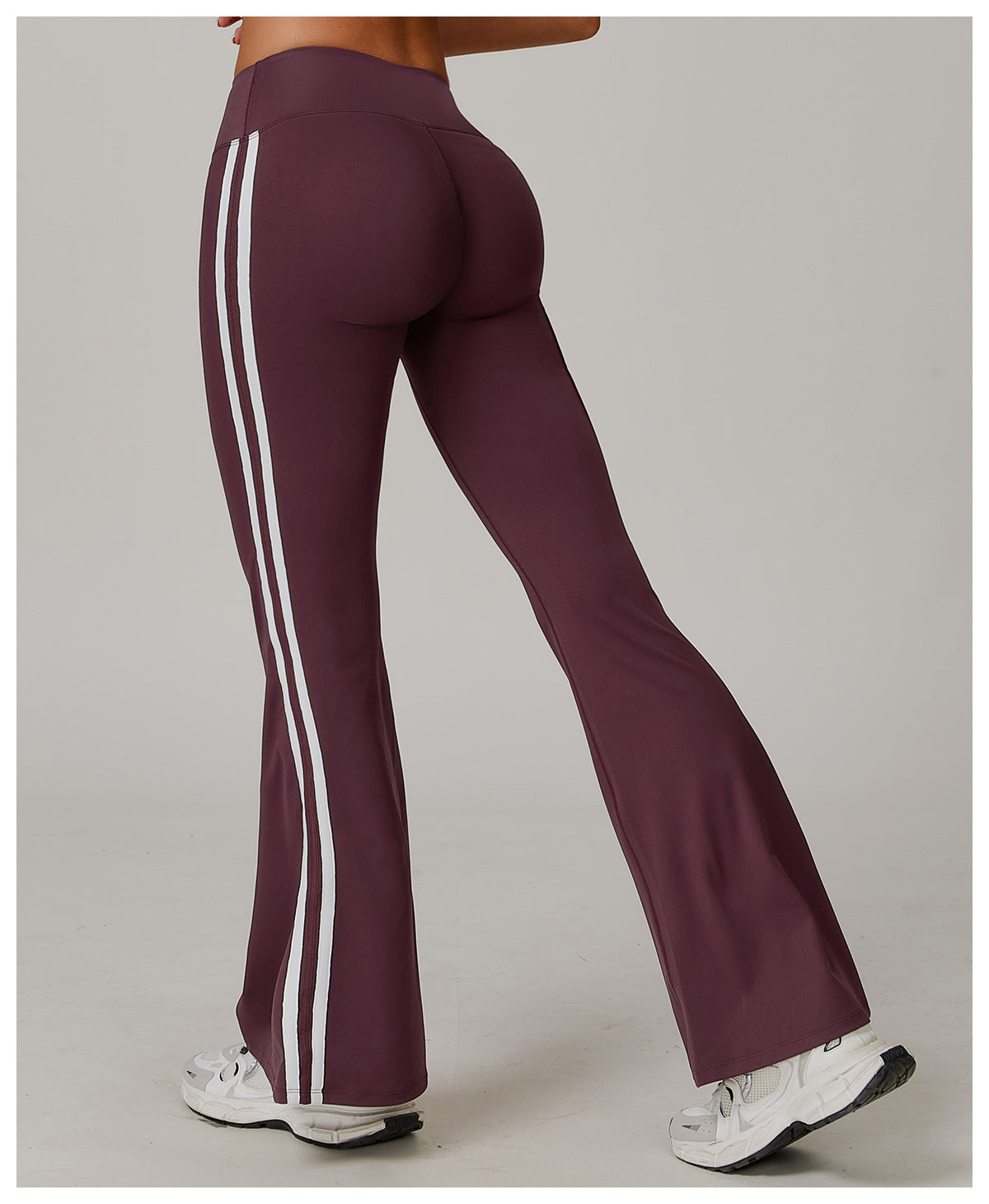 Sollinarry Nude Feel Sports Trousers Slightly Stretch Slimming Wide Leg Fitness Pants Quick Dry Casual Running Bell Bottom Pants