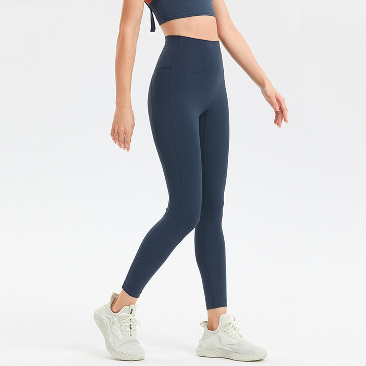 High Waist Tight Hip Lifting Yoga Clothes Trousers Naked Women Sense Running Fitness Pants High Waist Peach Sports Pants