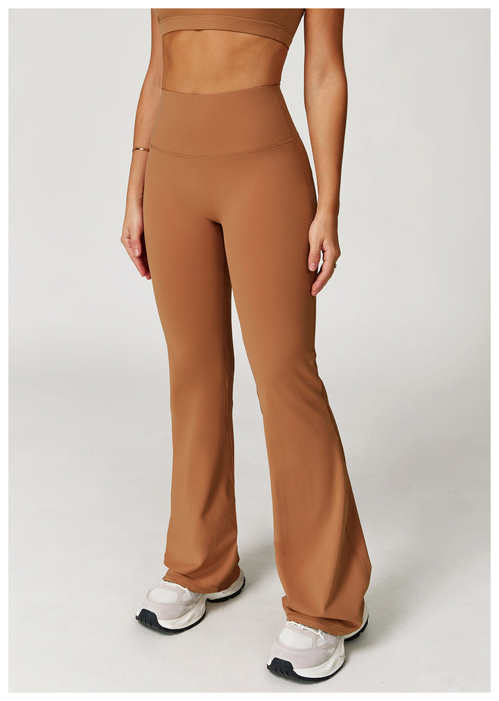 Sollinarry Nude Feel Casual Flared Pants Wide Leg Slimming Bootcut Pants Outdoor Running Exercise Workout Pants