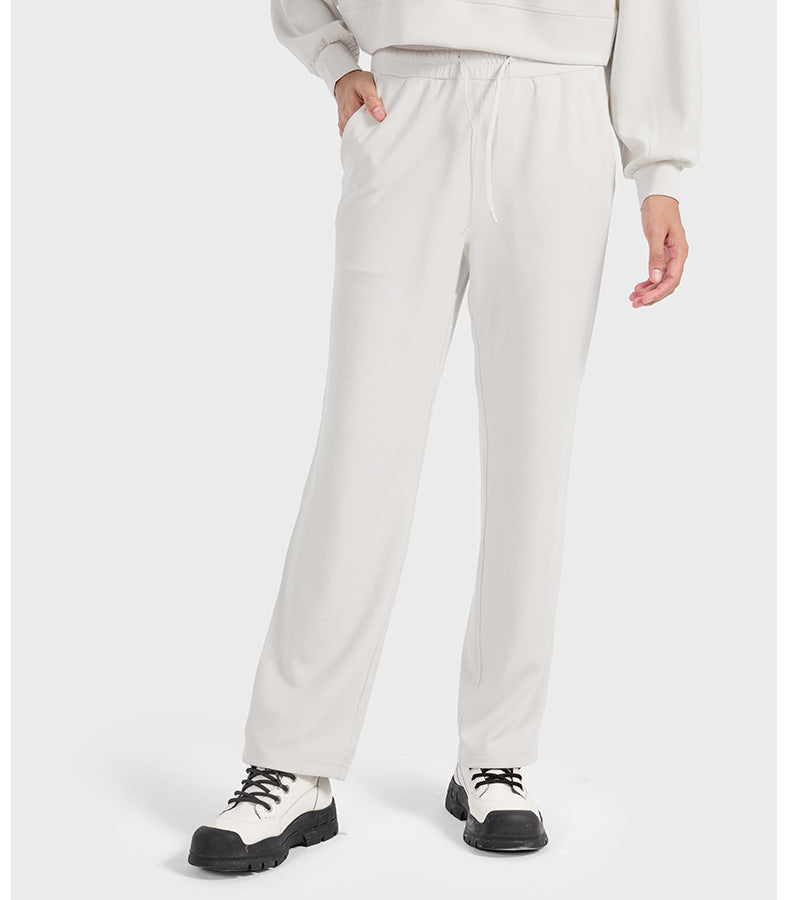 Autumn Winter Air Layer Skin Friendly Casual All Match Track Sweatpants Quick Drying Loose Drooping Straight Sports Pants Women