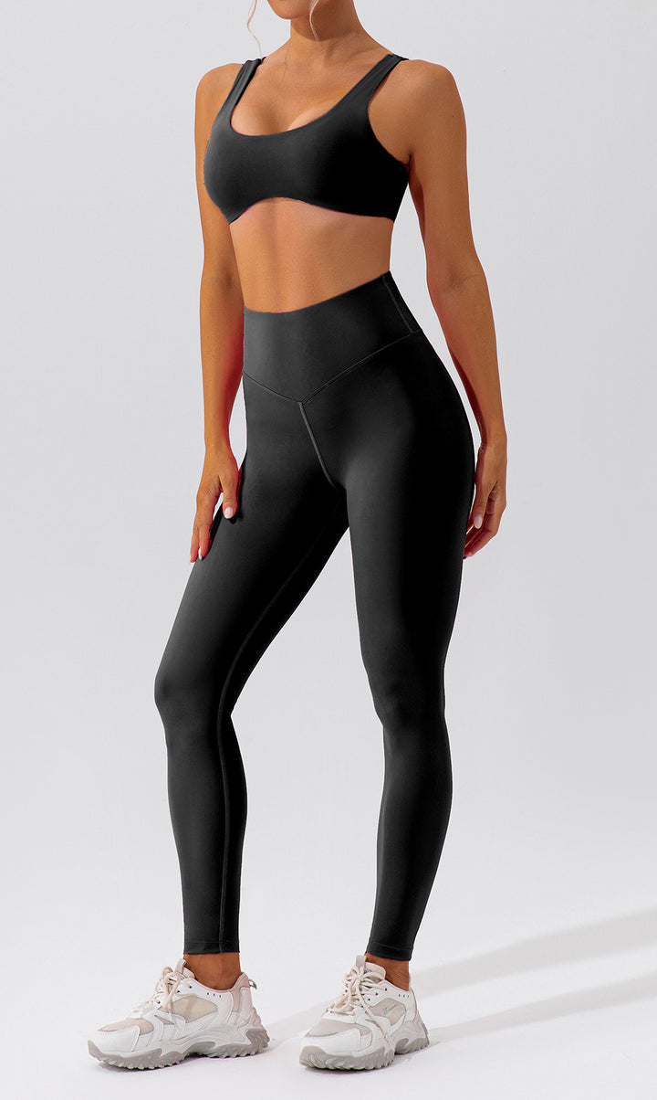 Nude Feel Hip Lifting Yoga Suit Women Quick Drying Running Sports Back Shaping Fitness Suit
