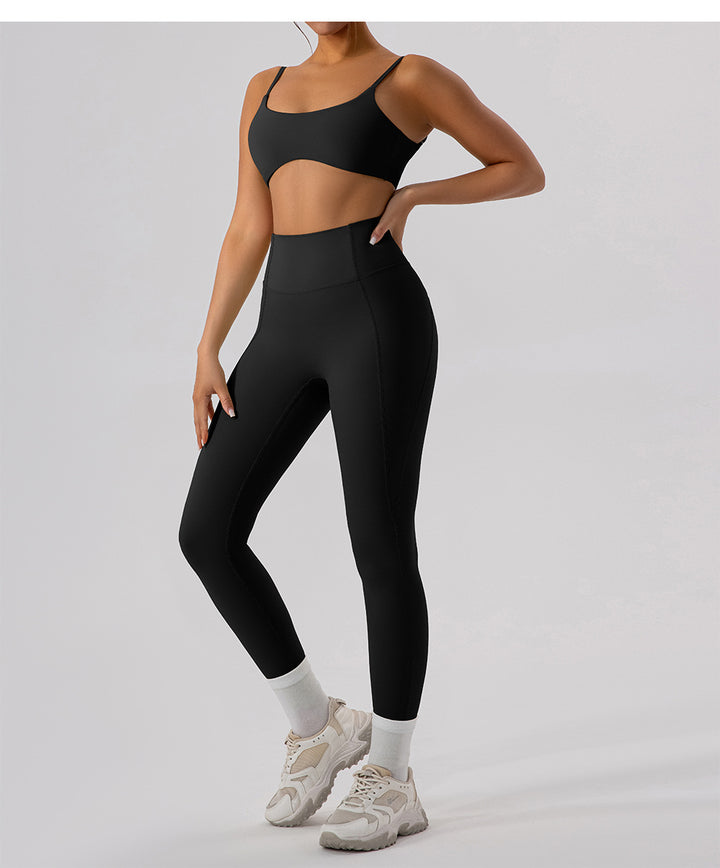 Yoga Clothes Set Nude Feel Skinny Running Training Workout Exercise Outfit Women