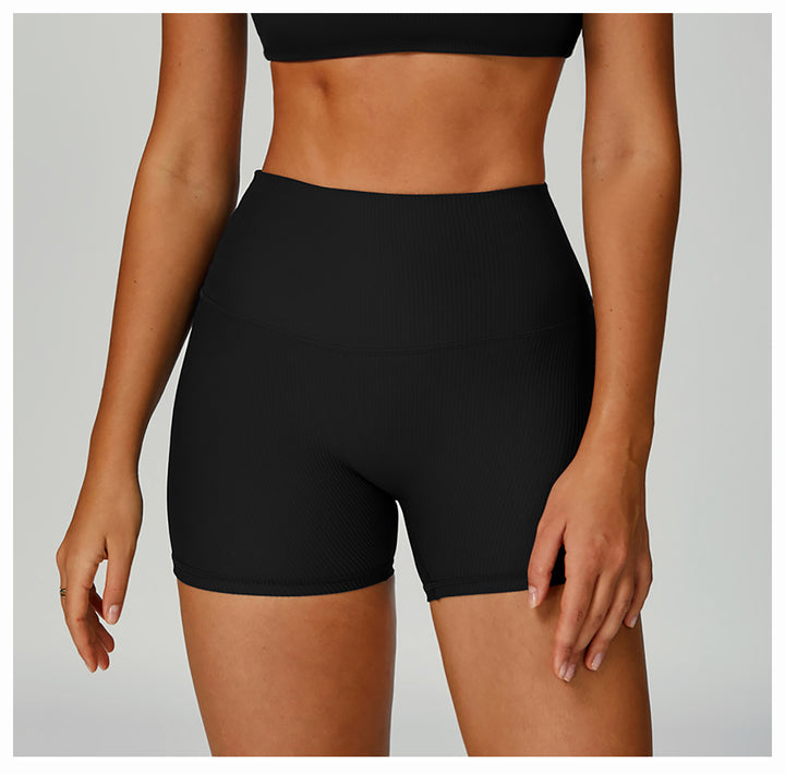 Sollinarry Threaded Tight Yoga Shorts High Waist Hip Lift High Intensity Sports Workout Clothes Outdoor Running Shorts