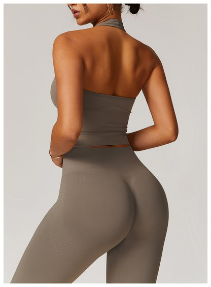 Sollinarry Tight High Waist Hip Raise Yoga Pants Thread Waist Belly Contracting Fitness Pants Women Outer Wear Running Workout Pants