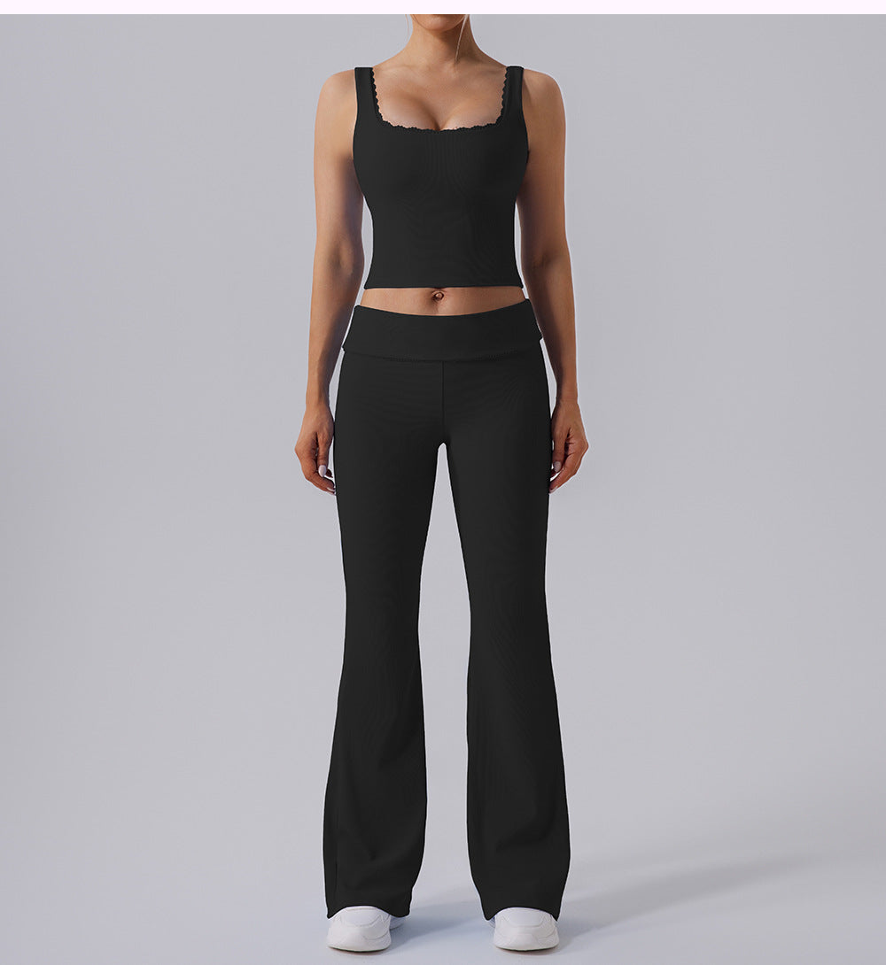 High Waist Tight Yoga Bell Bottom Pants Wide Leg Outerwear Bell-Bottom Pants Women Hip Lifting Casual Fitness Running Workout Pants