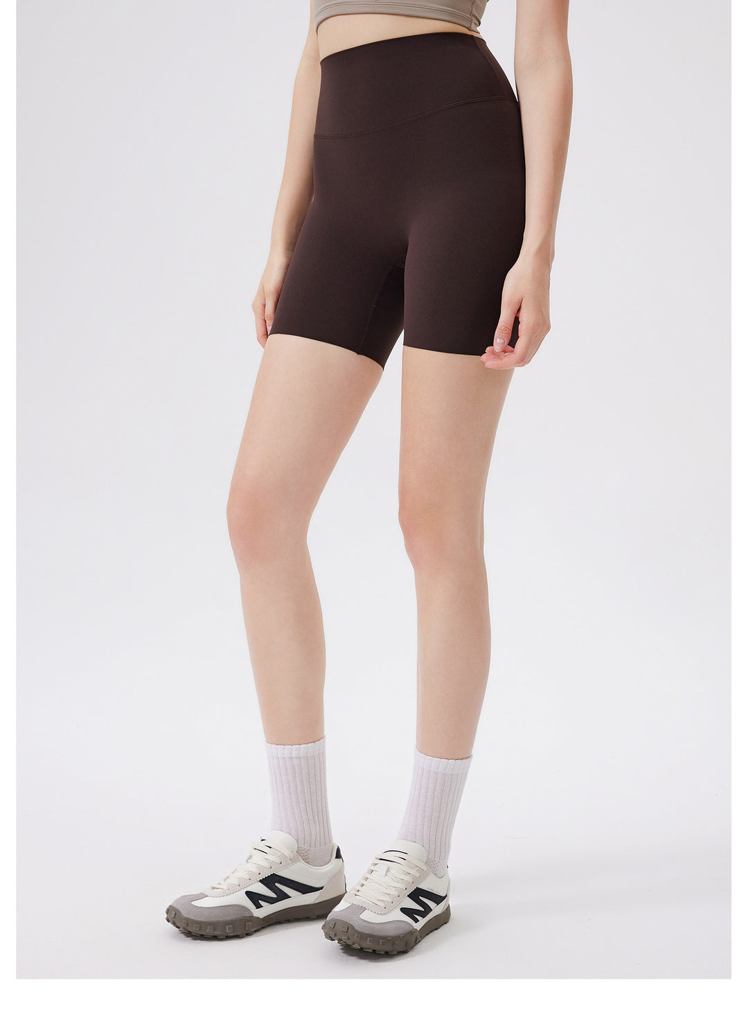 Hip Lifting No Size Nude Feel Yoga Shorts Women High Waist Belly Contracting Sports Hip Shaping Fitness Short Length Pants Cycling Pants