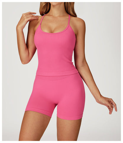 Yoga Vest Thin Strap Crossing Beauty Back Exercise Underwear Outdoor Running Fitness Top