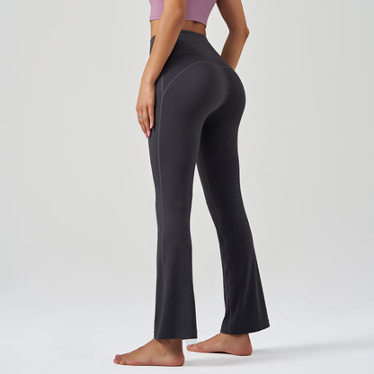 Yoga Pants Flared Pants Sports Peach High Waist Hip Lifting No Embarrassment Line Outer Wear Small Wide Leg Pants Women Summer