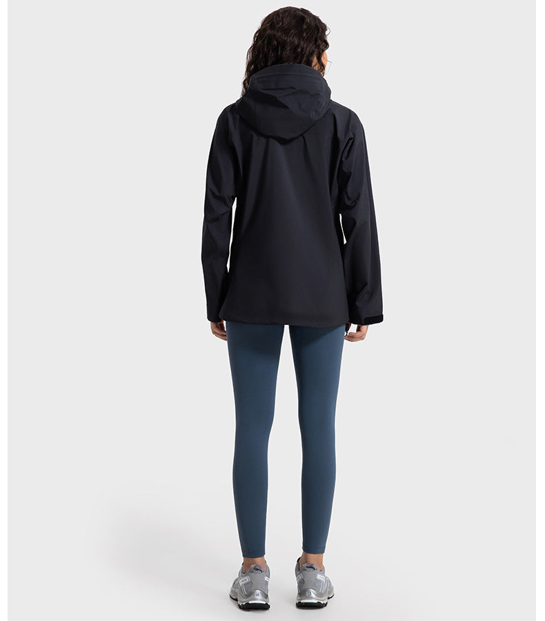 Big Brand Same YKK Zipper Windproof Waterproof Moisture Permeable Shell Jacket Multi Functional Mid Length Hooded Outdoor Mountaineering Clothing