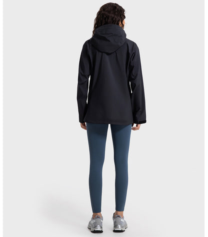 Big Brand Same YKK Zipper Windproof Waterproof Moisture Permeable Shell Jacket Multi Functional Mid Length Hooded Outdoor Mountaineering Clothing