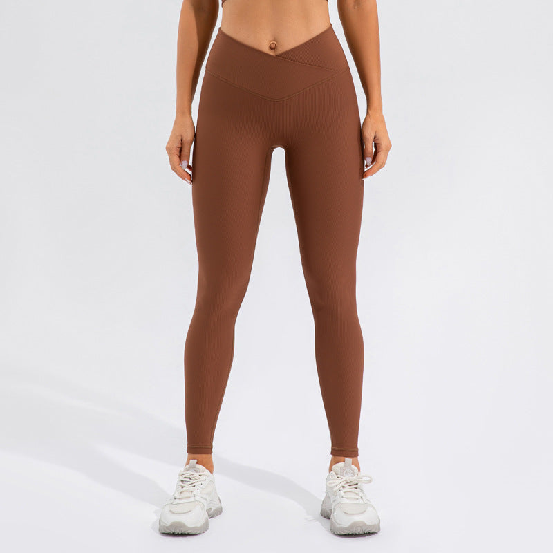 Yoga Pants Women Hip Lifting Outdoor Running Fitness Pants Elastic High Waist Workout Exercise Pants