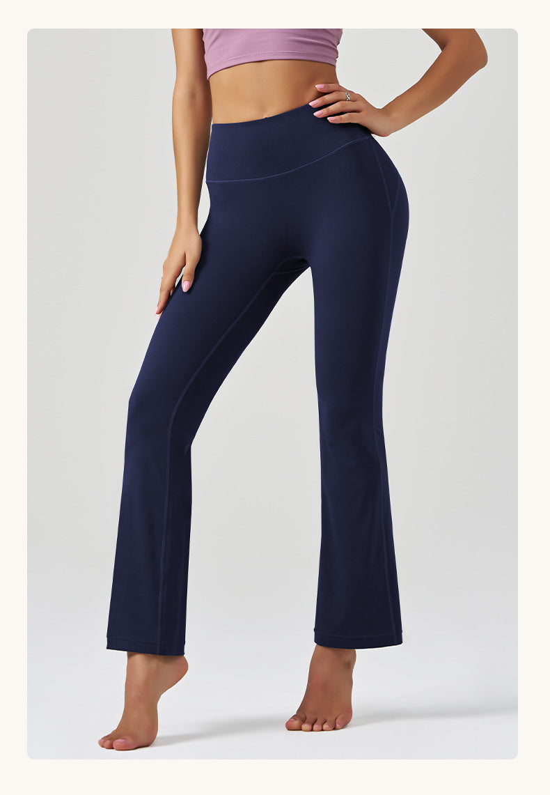 Yoga Pants Flared Pants Sports Peach High Waist Hip Lifting No Embarrassment Line Outer Wear Small Wide Leg Pants Women Summer