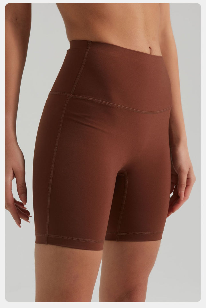 Nude Feel Yoga Shorts Hip Lift Belly Shaping Seamless Fit Pearlescent Skinny Running Sports Yoga Pants Women