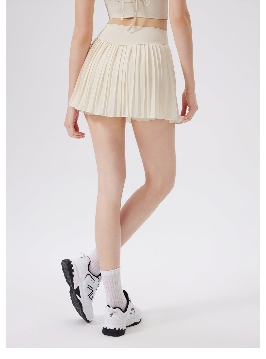 Summer Elastic High Waist Slimming Yoga Skirts Lined Light Belt Pocket Tennis Skirt Casual Outdoor Pleated Skirt