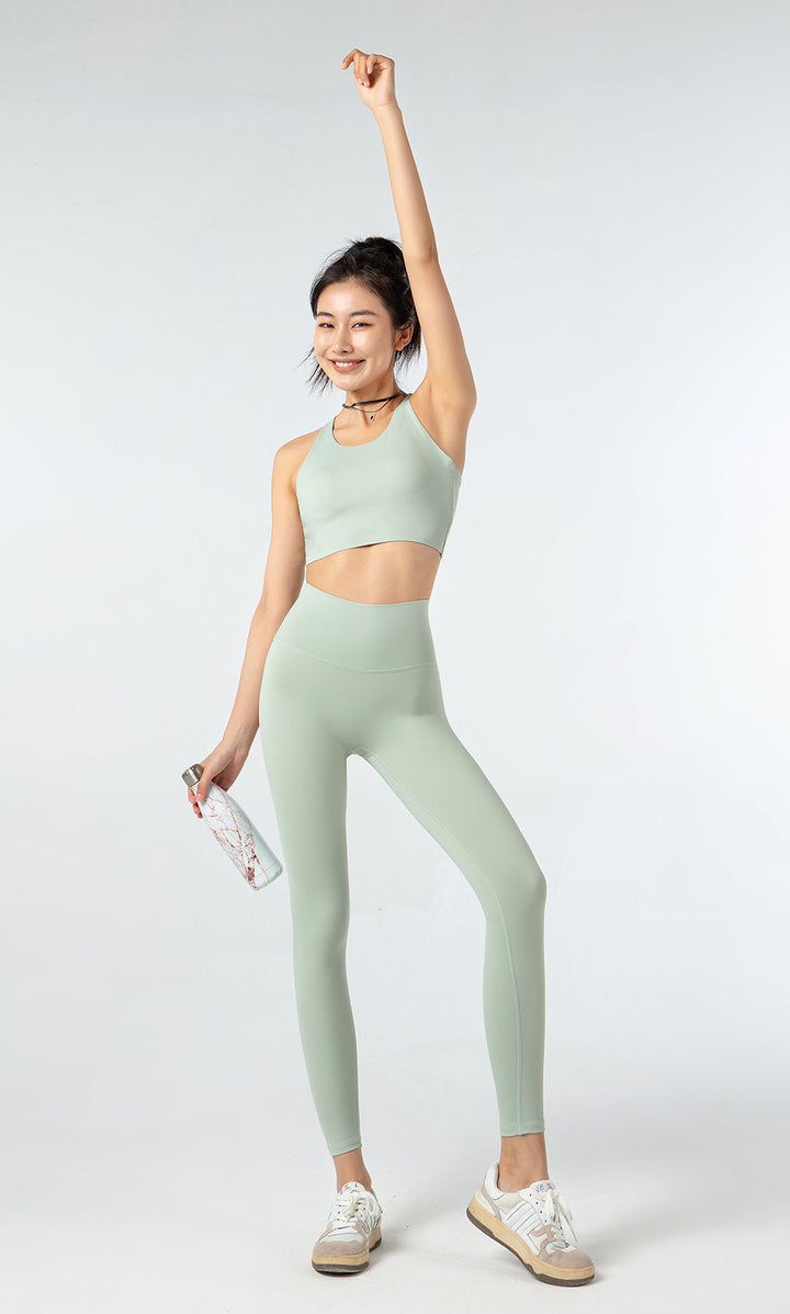 Fixed Chest Pad Underwear Sports Vest Slimming Fitness Suit Breathable Quick Drying Running Belly Contracting Yoga Clothes Two Piece Set