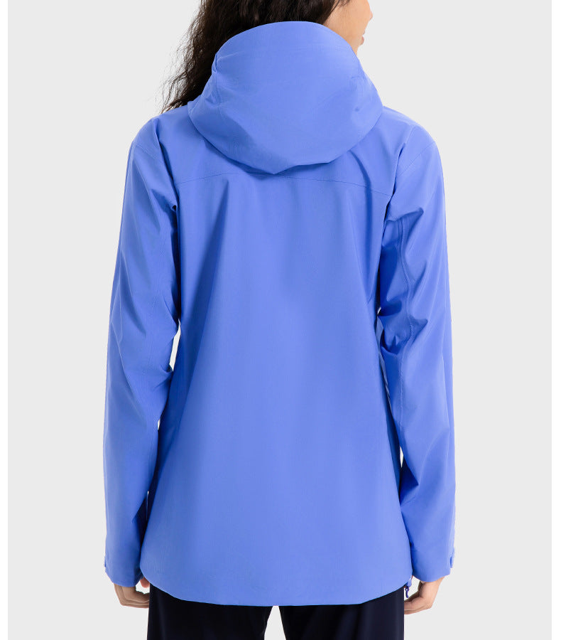 Big Brand Same YKK Zipper Windproof Waterproof Moisture Permeable Shell Jacket Multi Functional Mid Length Hooded Outdoor Mountaineering Clothing