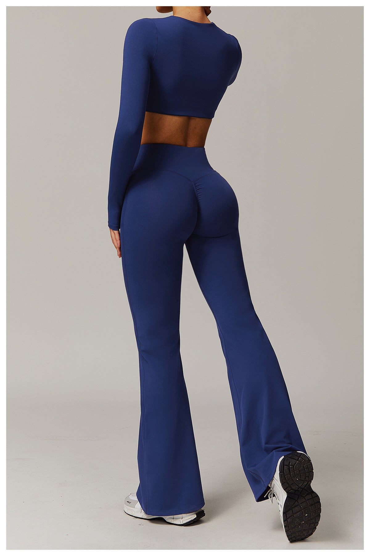 Sollinarry Skinny Yoga Pants Women Slightly Wide Leg Running Exercise Pants High Waist Workout Bell Bottom Pants