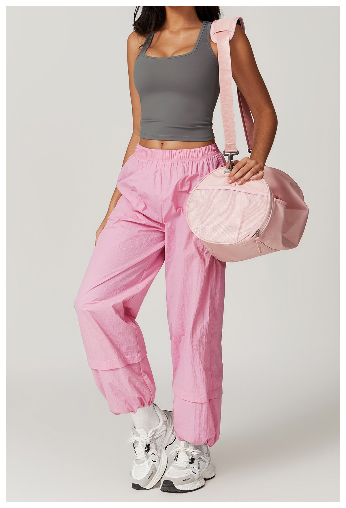 Sollinarry Summer Windproof Breathable Overalls Multi Pocket Loose Elastic Ankle Banded Pants Running Casual Sports Pants