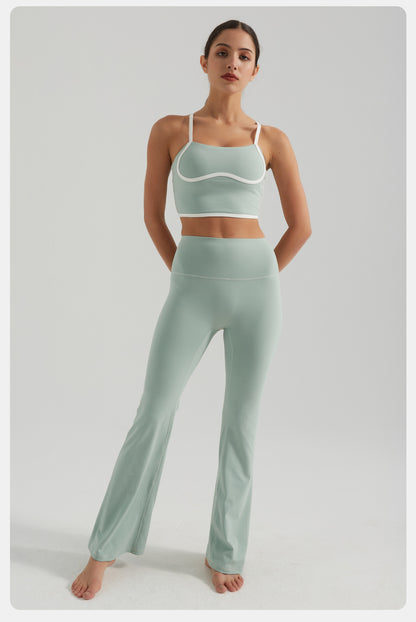 Youth High Waist Hip Lift Micro Pull Yoga Pants Pilates Exercise Workout Pants Slimming Wide Leg Pants for Women