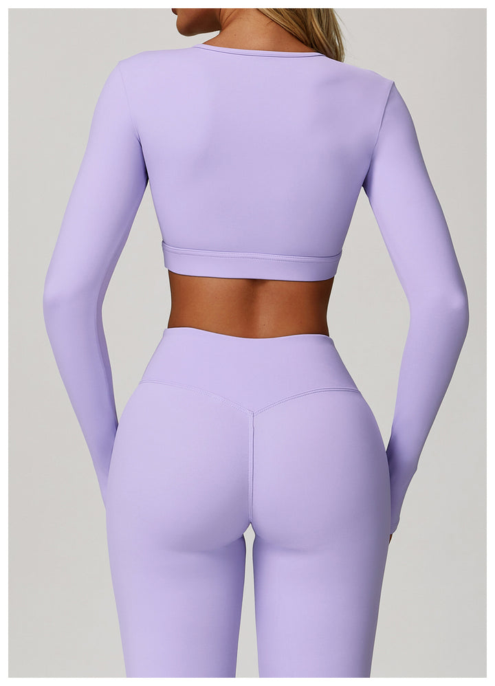 Tight Yoga Long Sleeve Shockproof Sports Hollow Out Cutout T shirt Running Workout Yoga Top