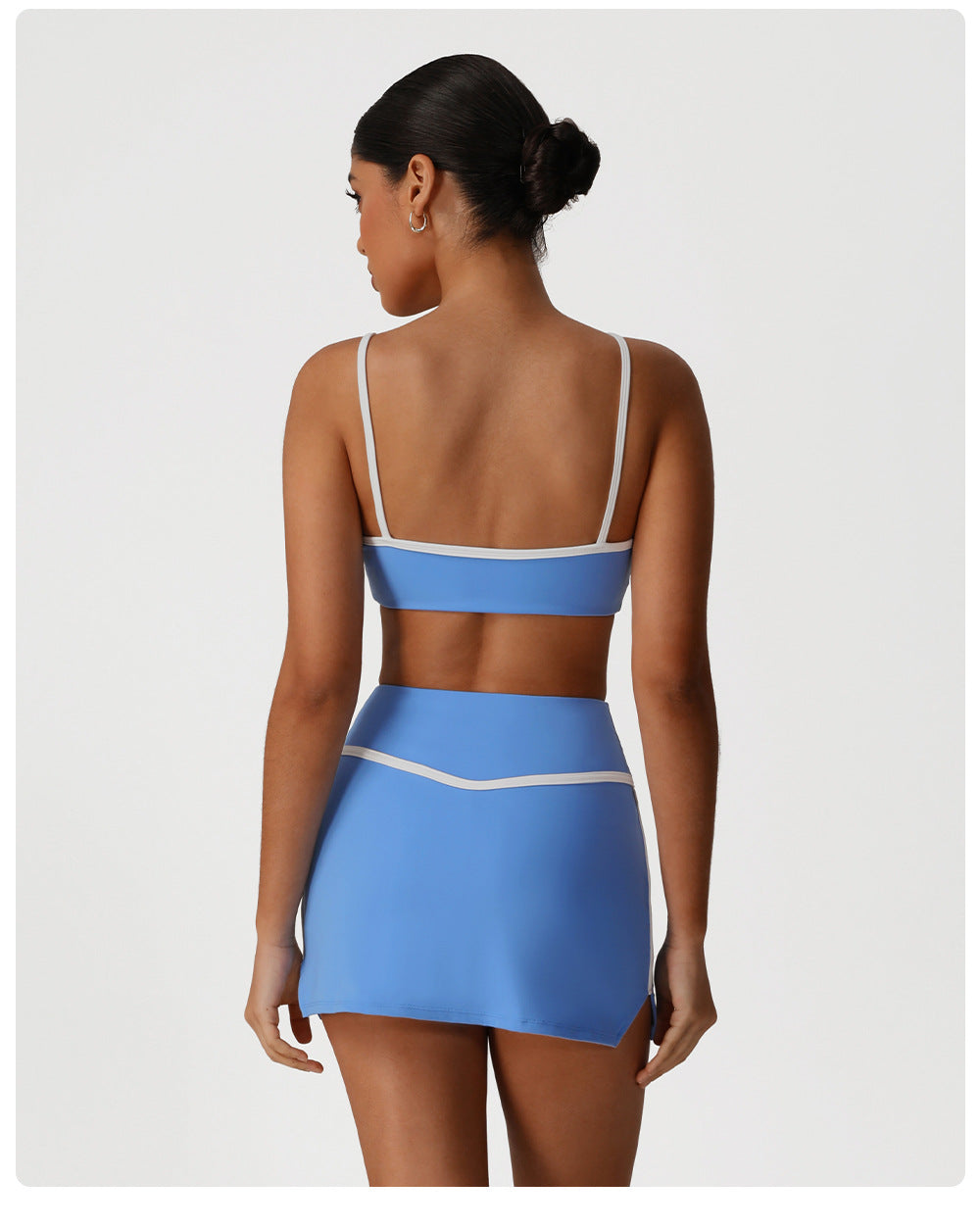 Sports Contrast Color Yoga Skirts High Waist Hip Lift Quick Drying Tennis Skirt Outdoor Sports Casual Skirt
