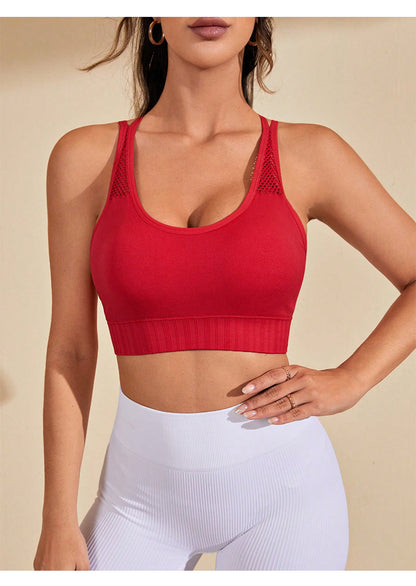 Sexy Cross Beauty Back Exercise Underwear Running Workout Vest Hollow Out Cutout Breathable Yoga Bra