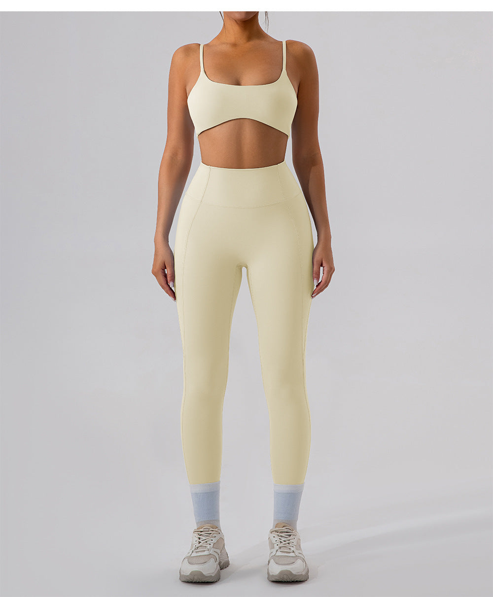 Yoga Clothes Set Nude Feel Skinny Running Training Workout Exercise Outfit Women