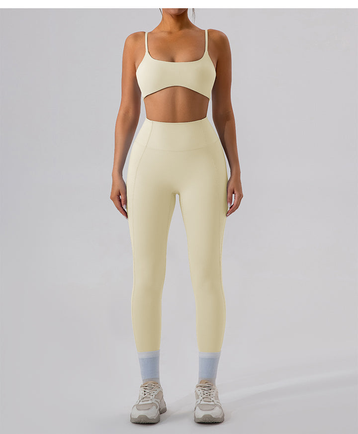 Yoga Clothes Set Nude Feel Skinny Running Training Workout Exercise Outfit Women