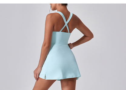 Nude Feel Anti Exposure Basic Sports Dress Summer Outdoor Golf Vest Yoga Tennis Dress