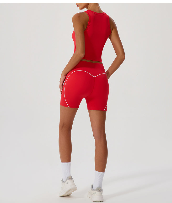 High Elastic Sports Yoga Vest High Strength I Shaped Outer Wear with Chest Pad Workout Running Top