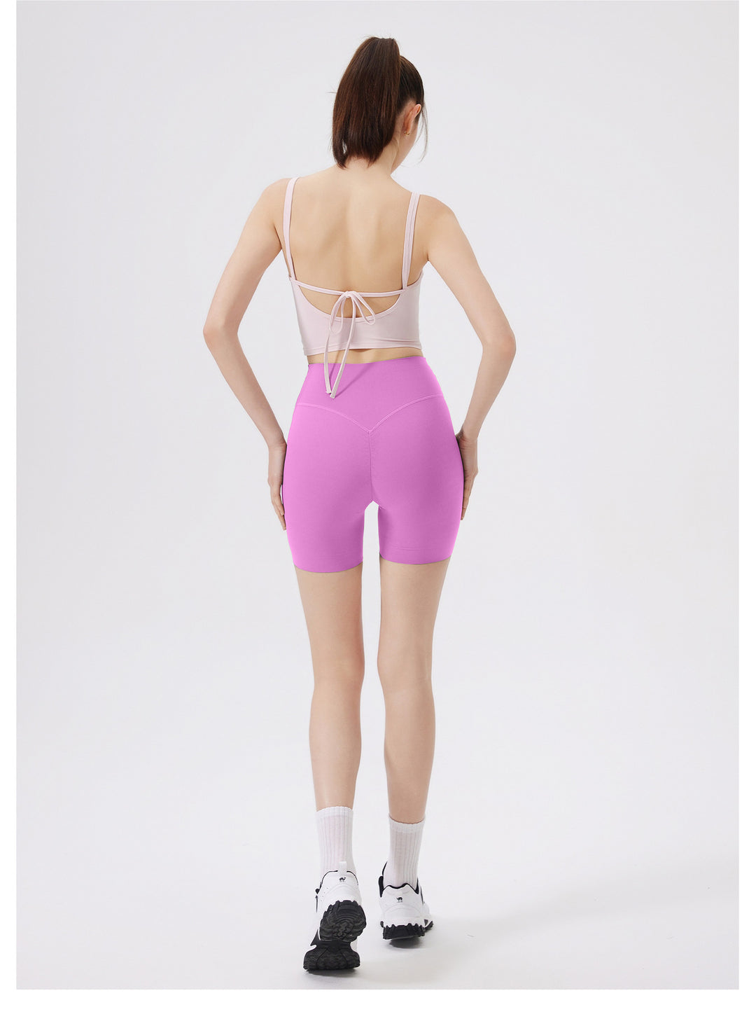Hip Lifting No Size Nude Feel Yoga Shorts Women High Waist Belly Contracting Sports Hip Shaping Fitness Short Length Pants Cycling Pants