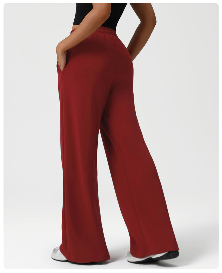 High Waist Drawstring Exercise Casual Pants Autumn Winter Yoga Wide Leg Pants Fashionable All Match Loose Casual Pants