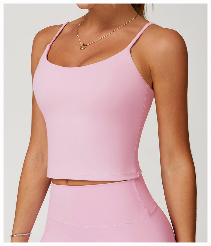 Yoga Vest Double Shoulder Strap Sports Vest Running Fitness Top Women