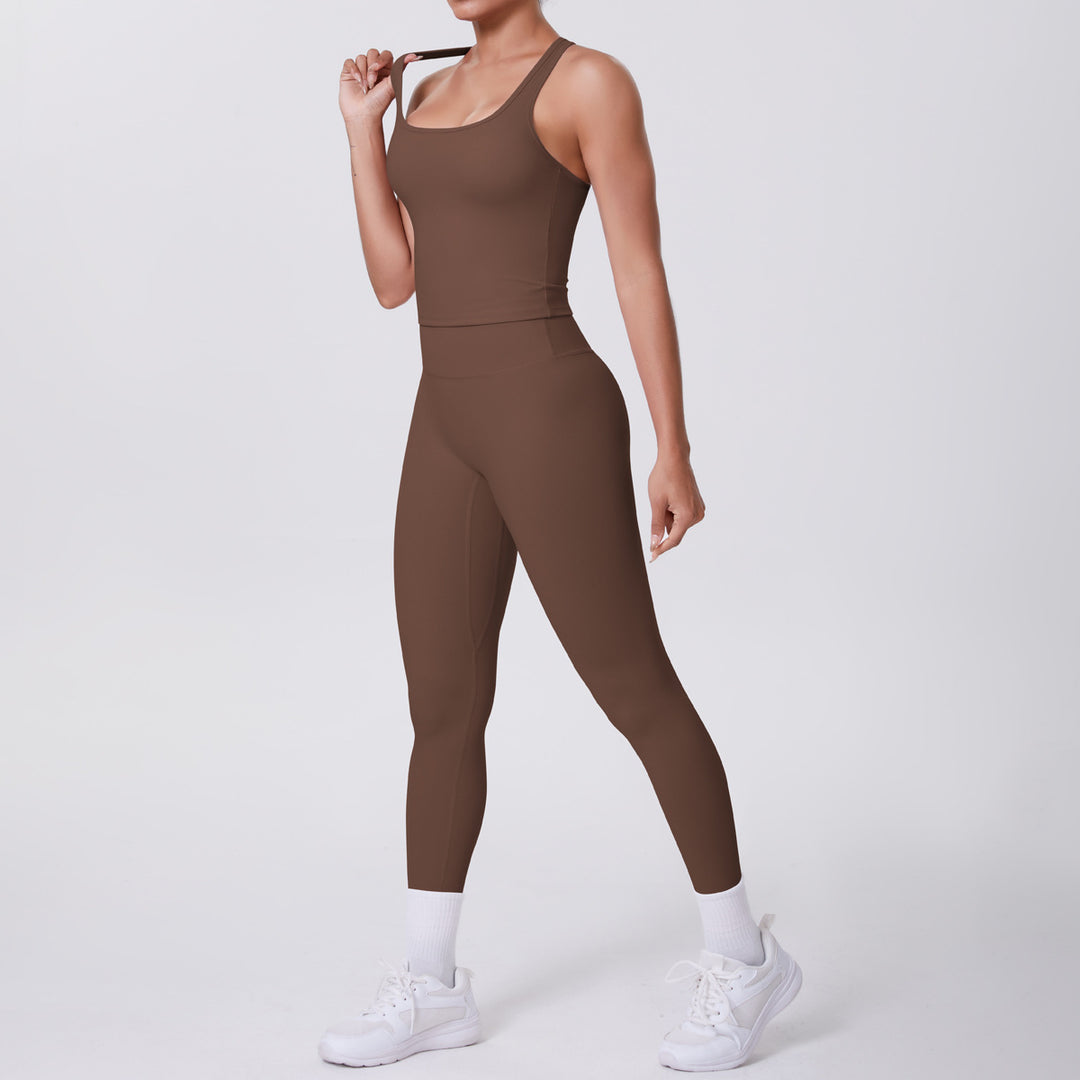Brushed H Shaped Beauty Back Sports Vest Pants Tight Quick Dry Casual Running Fitness Yoga Wear Women