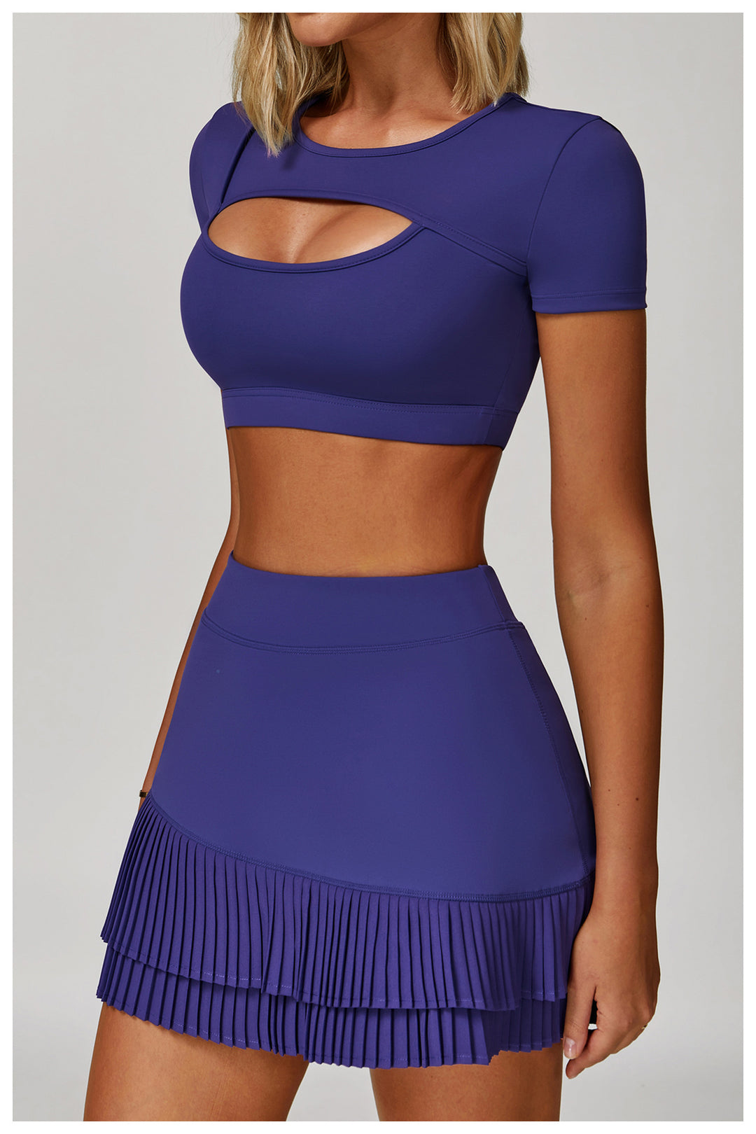 Sollinarry Summer Yoga Short Sleeve Hollow Out Cutout out Tight Shockproof Nude Feel Sports T shirt Running Fitness Sports Top
