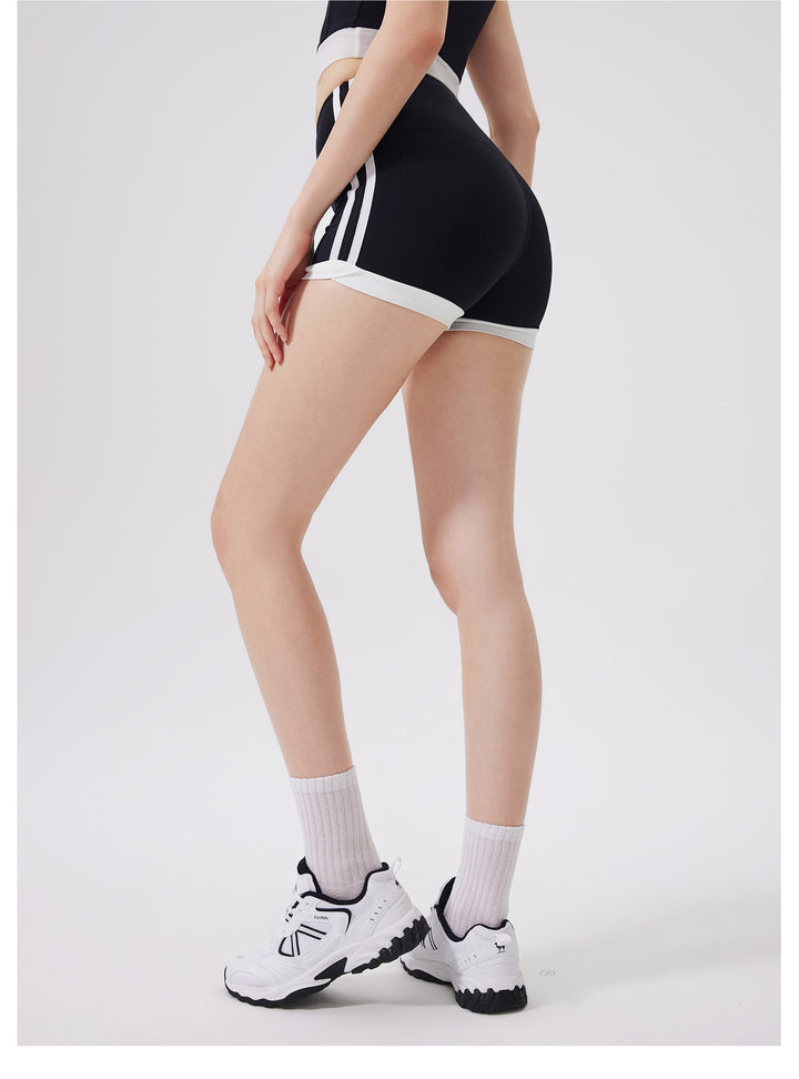 Contrast Color High Waist Peach Hip Lifting Zero Sense Pants No Embarrassment Line Sports Shorts Running Fitness Yoga Pants Women