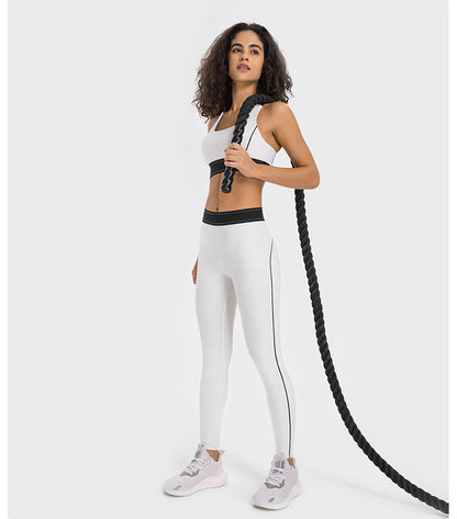 Contrast Color Adjustable Shoulder Strap Cloud Sense Sports Underwear High Strength Shockproof Push Up Comprehensive Training Sports Bra