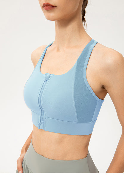 Front Zipper Sports Underwear Naked Women Sense Yoga Training Vest Shockproof Push up Running Workout Bra